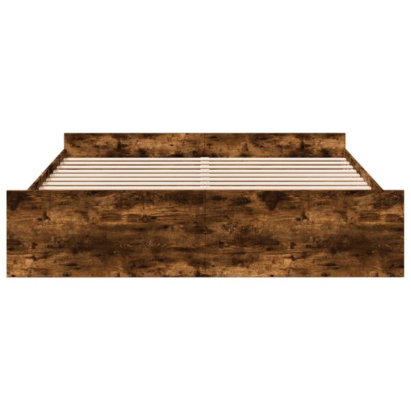 vidaXL Bettgestell mit Schubladen R&auml;uchereiche 200x200cm Holzwerkstoff
