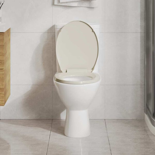 vidaXL Toilettensitz mit Absenkautomatik Aprikose Oval