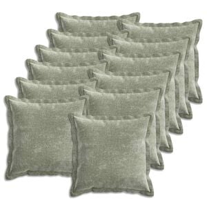 vidaXL Kissenbezug 12 pcs HOUTEN Gr&uuml;n 50 x 50 cm Chenille-Stoff