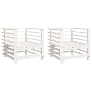 vidaXL Gartenst&uuml;hle 2 Stk. Wei&szlig; Massivholz Kiefer