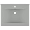 vidaXL Luxus-Waschbecken mit Hahnloch Matt-Hellgrau 60x46 cm Keramik