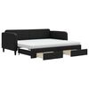vidaXL Tagesbett Ausziehbar mit Schubladen Schwarz 90x190 cm Stoff