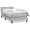 vidaXL Boxspringbett mit Matratze Hellgrau 90x210 cm Samt