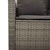 vidaXL Gartensofa 2-Sitzer mit Kissen & Tisch Grau Poly Rattan