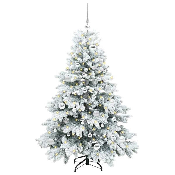 vidaXL K&uuml;nstlicher Weihnachtsbaum mit 150 LEDs Wei&szlig; 150 cm PE und PVC