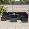 vidaXL Garten-Sofa-Set mit Kissen 9 pcs Schwarz Poly Rattan