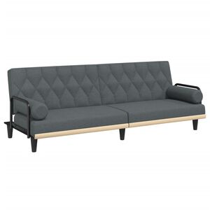 vidaXL Schlafsofa mit Armlehnen Dunkelgrau Stoff