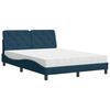 vidaXL Bett mit Matratze Blau 140x200 cm Samt