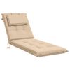 vidaXL Sonnenliege Kissen GEMERT 100 % Polyester Creme 190 x 50 x 9 cm