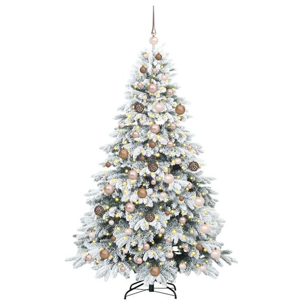 vidaXL K&uuml;nstlicher Weihnachtsbaum mit 300 LEDs Wei&szlig; 180 cm PE und PVC