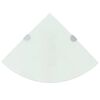 vidaXL Eckregale 2 Stk. mit Verchromten Halterungen Glas Wei&szlig; 25x25 cm