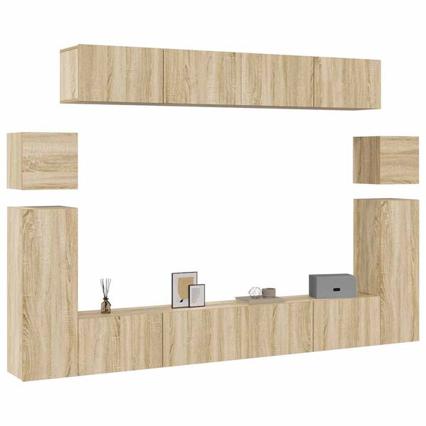 vidaXL 8-tlg. TV-Schrank-Set Sonoma-Eiche Holzwerkstoff