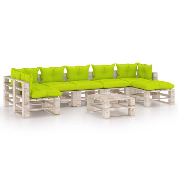 vidaXL 8-tlg. Garten-Lounge-Set aus Paletten mit Kissen Kiefernholz
