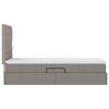 vidaXL Bett mit Stauraum und LED mit LED Taupe 90 x 190 cm Polyester