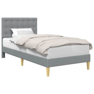 vidaXL Bettrahmen mit Kopfteil Hellgrau 100 x 200 cm Stoff