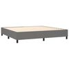 vidaXL Boxspringbett mit Matratze & LED Dunkelgrau 200x200 cm Stoff