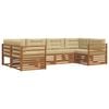 vidaXL Outdoor-Sofagarnitur 6 Stk. Natur und Beige Massivholz Akazie