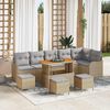 vidaXL Garten-Sofa-Set mit Kissen mit Kissen 10 pcs Beige und Hellgrau
