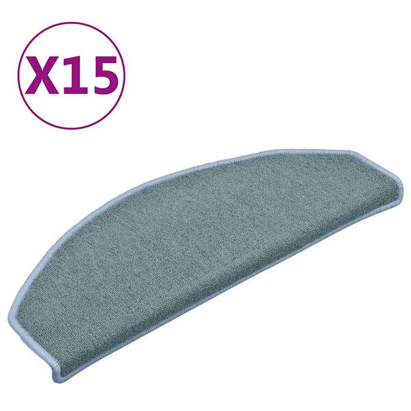 vidaXL Stufenmatten 15 Stk. 65x24x4 cm Seeblau Halbrund Gro&szlig;