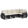 vidaXL Gartensofa-set 5 pcs Schwarz und Cremewei&szlig; Poly-Rattan