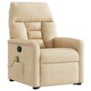 vidaXL Massagesessel mit Aufstehhilfe Creme Mikrofasergewebe