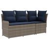 vidaXL Gartenarmsessel mit Ecksofa 2 St&uuml;ck Grau und Marineblau