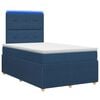 vidaXL LED Boxspringbett mit Matratze Blau 120 x 200 cm Stoff