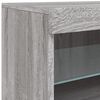 vidaXL Sideboard mit LED-Leuchten Grau Sonoma 164x37x67 cm