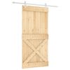 vidaXL Schiebet&uuml;r Nat&uuml;rlich und Wei&szlig; 100 x 210 cm Massivkiefer