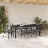 vidaXL Garten Essgruppe 7 pcs Schwarz Poly-Rattan
