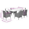 vidaXL 7-tlg. Garten-Essgruppe mit Kissen Beige Poly Rattan