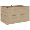 vidaXL Klappliege mit Auflage und Stauraum Beige Poly-Rattan