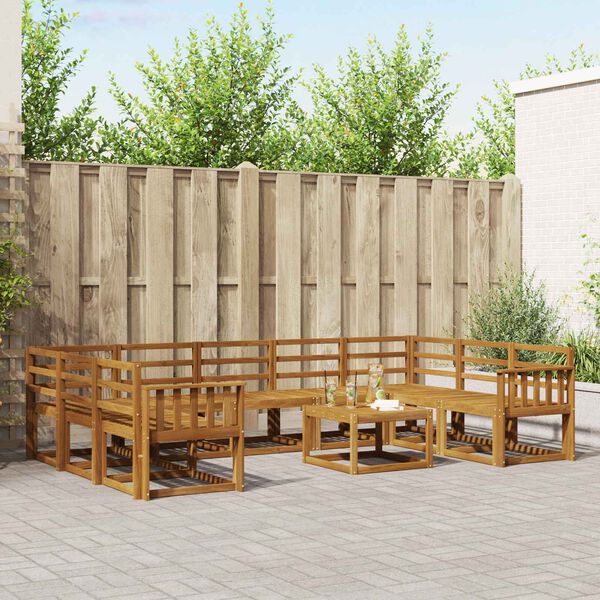 vidaXL Outdoor-Sofagarnitur 10 pcs Natur Massivholz Akazie