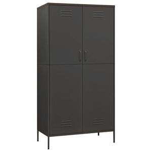 vidaXL Kleiderschrank Anthrazit 90x50x180 cm Stahl
