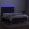 vidaXL Boxspringbett mit Matratze & LED Schwarz 140x190 cm Stoff