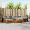 vidaXL Outdoor-Sofagarnitur mit Kissen 7 pcs Nat&uuml;rlich und Hellgrau