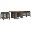 vidaXL Garten Essgruppe 3 pcs Grau und Dunkelgrau Poly-Rattan