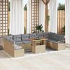 vidaXL Garten-Sofa-Set mit Kissen mit Kissen 11 pcs Beige und Grau
