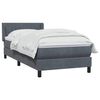 vidaXL Boxspringbett mit Matratze Dunkelgrau 80x220 cm Samt