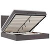 vidaXL Ottoman-Bett mit Matratze & LEDs Grau 180x200 cm Kunstleder