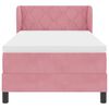 vidaXL Boxspringbett mit Matratze mit Kopfteil Rosa 100 x 200 cm Samt