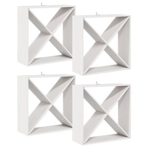 vidaXL Weinregal 4 pcs Wei&szlig; 62 x 25 x 62 cm Massives Kiefernholz