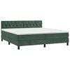 vidaXL Boxspringbett mit Matratze Dunkelgr&uuml;n 160x200 cm Samt