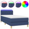 vidaXL Boxspringbett mit Matratze & LED Blau 80x200 cm Stoff
