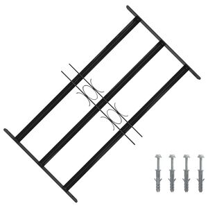 vidaXL Fenstergitter 75,5 x 45 cm Pulverbeschichteter Stahl Schwarz