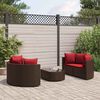 vidaXL 5-tlg. Garten-Sofagarnitur mit Kissen Braun Poly Rattan