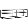 vidaXL TV-Schrank Weiß Marmor-Optik 140x40x40,5 cm Hartglas