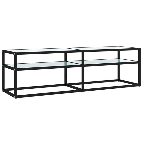 vidaXL TV-Schrank Weiß Marmor-Optik 140x40x40,5 cm Hartglas