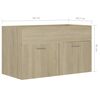 vidaXL Waschbeckenunterschrank Sonoma-Eiche 80x38,5x46cm Holzwerkstoff