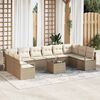 vidaXL Garten-Sofa-Set mit Kissen mit Speicher 11 pcs Beige und Creme